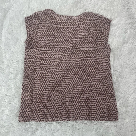 Joie Tashi 100% Silk Printed Powder Pink Short Sleeve Blouse Women’s Size Medium - Picture 6 of 9